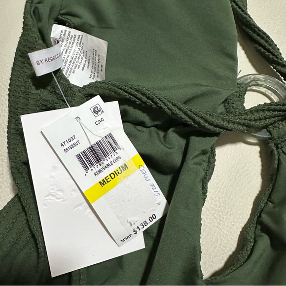 NWT Becca by Rebecca Virtue Line in The Sand Lainey Textured Rib Plunge One-Piec - Picture 10 of 12